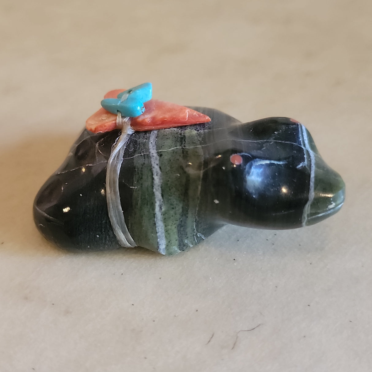 Serpentine Zuni Fetish Frog