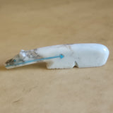 Marble Long Necked Bear Zuni Fetish