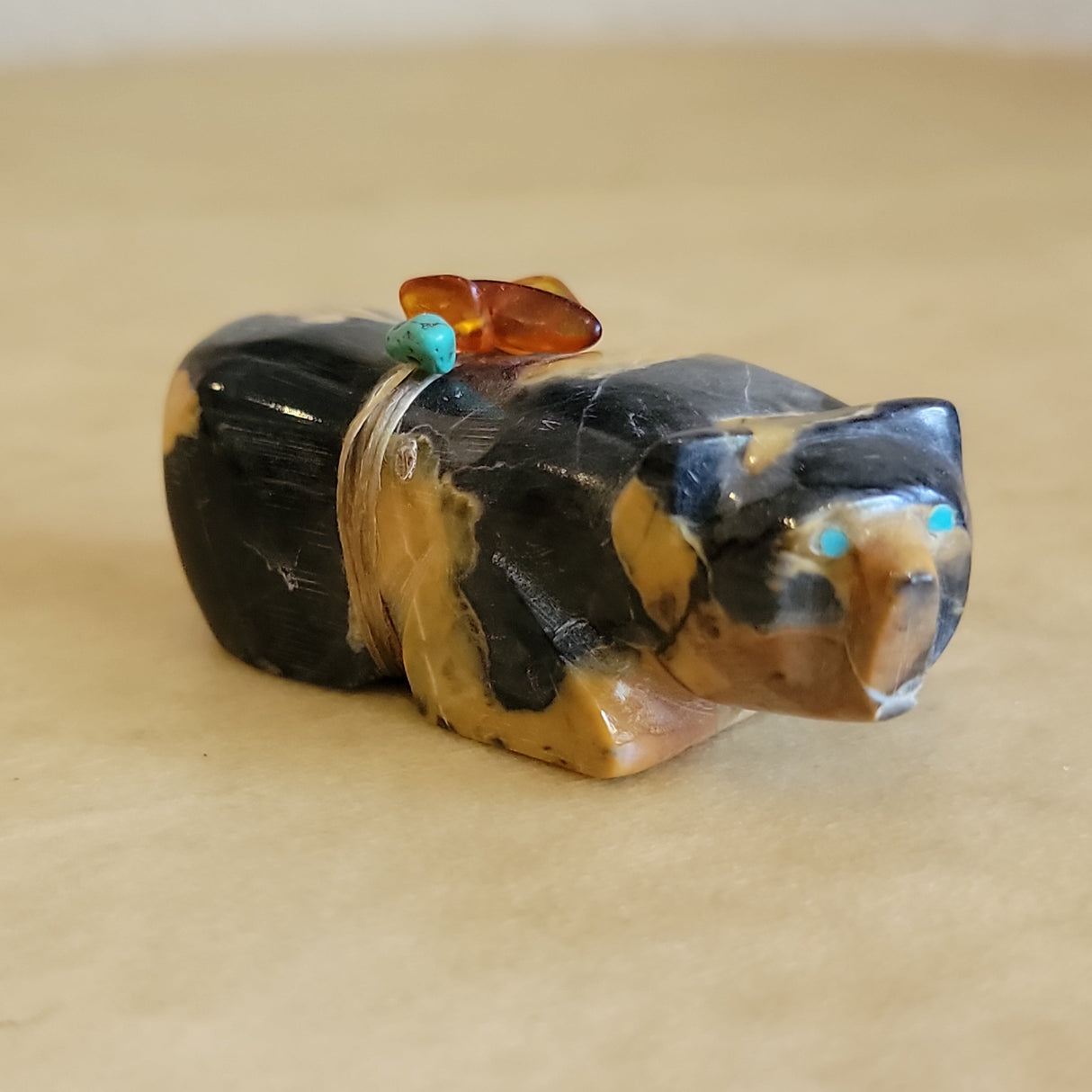 Burt Awelagte Egyptian Marble Zuni Fetish Grizzly Bear