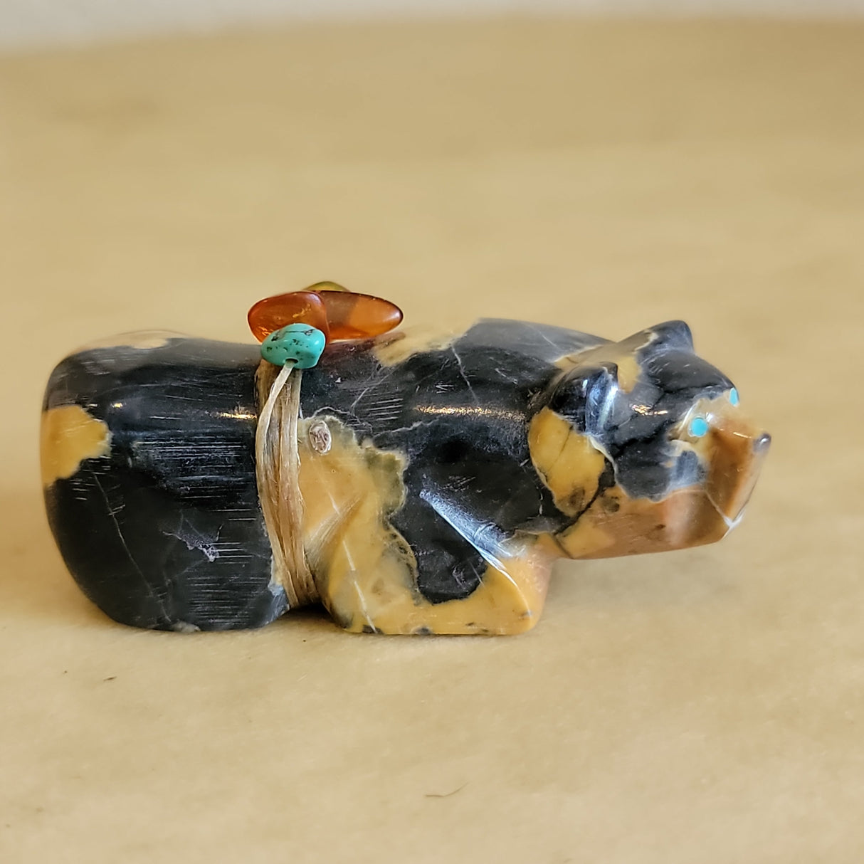Egyptian Marble Grizzly Bear Zuni Fetish