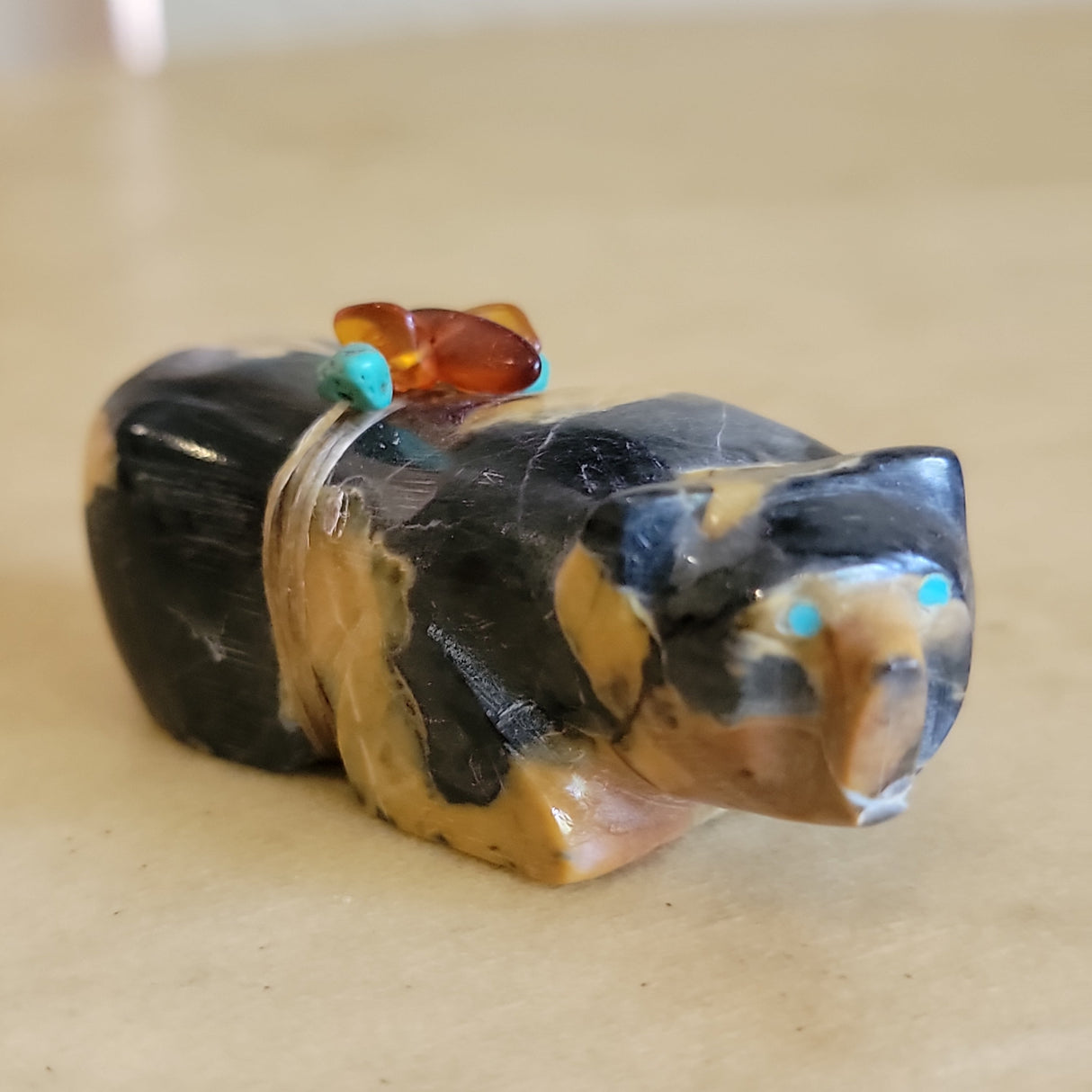 Egyptian Marble Grizzly Bear Zuni Fetish
