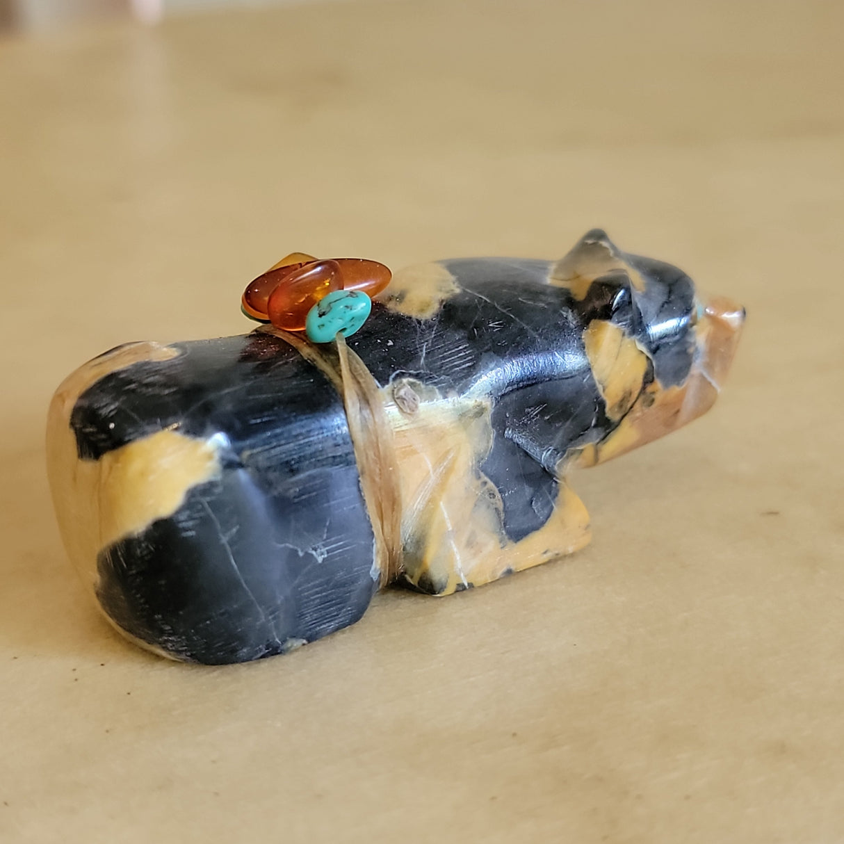 Egyptian Marble Grizzly Bear Zuni Fetish