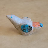 Delvin Leekya Colorful Travertine Messenger Bird Zuni Fetish