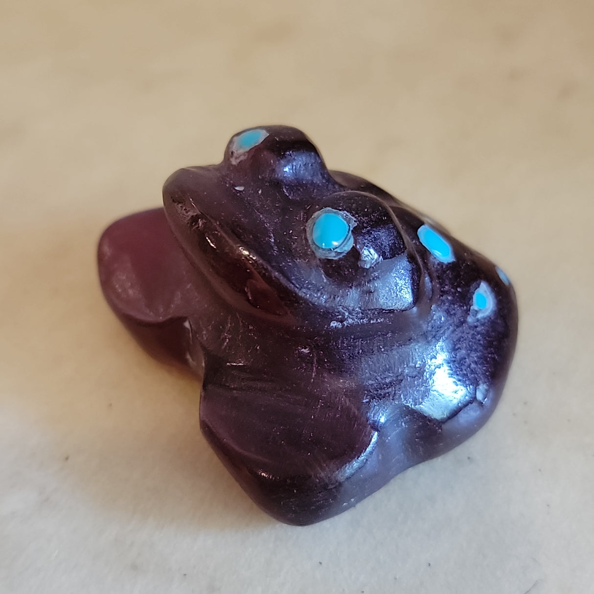 Slag Glass Frog Zuni Fetish