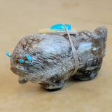 Delvin Leekya Picaso Marble Bison/Buffalo Zuni Fetish