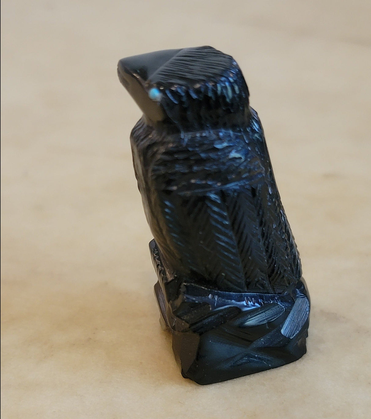 Jet Healing Raven Zuni Fetish