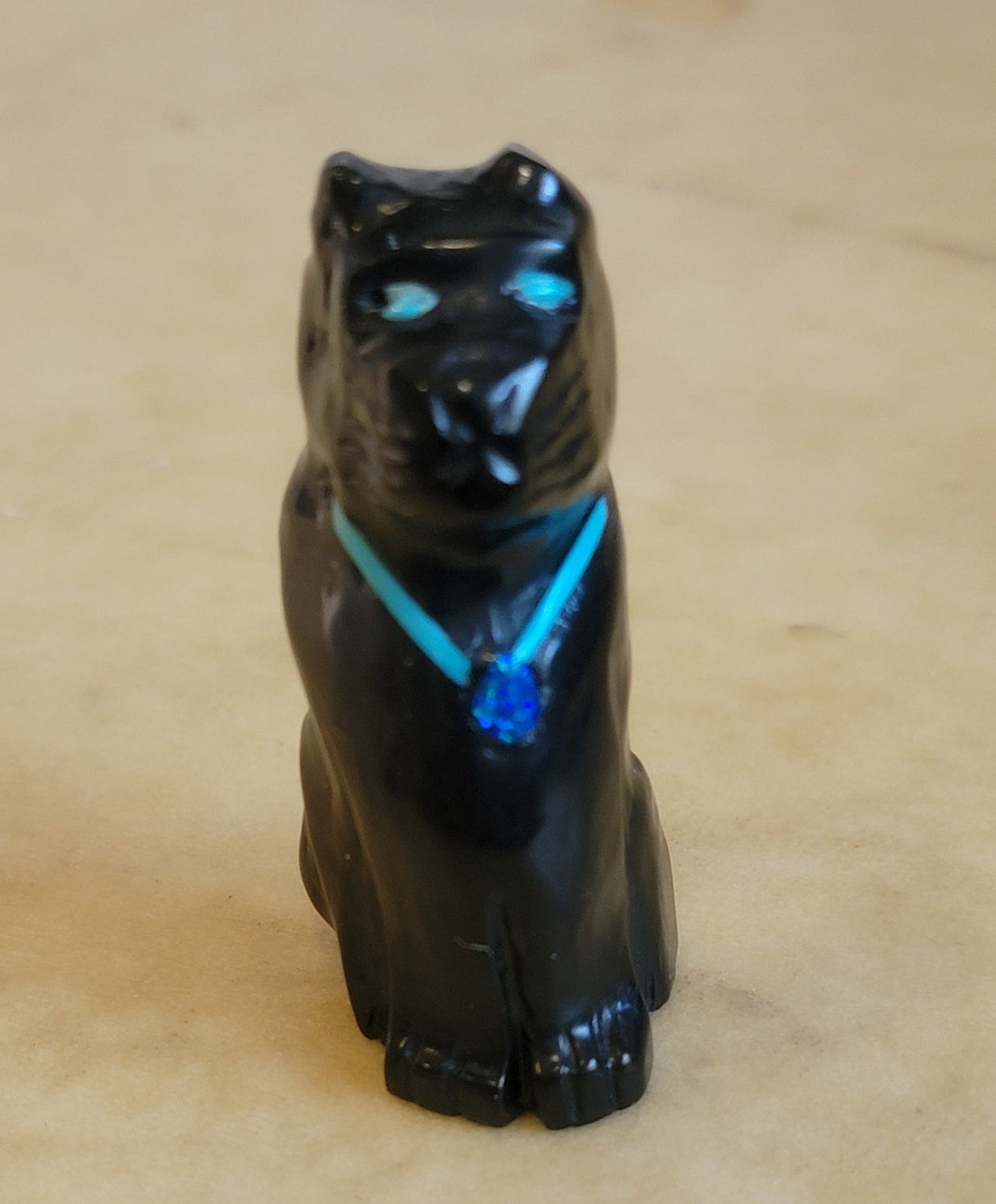 Kitty Cat  w/Fancy Collar Zuni Fetish