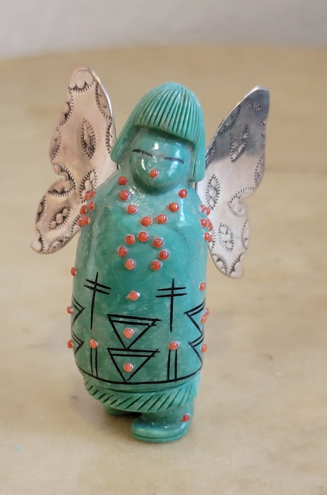 Claudia Peina  Siver Winged Butterfly Maiden Zuni Fetish