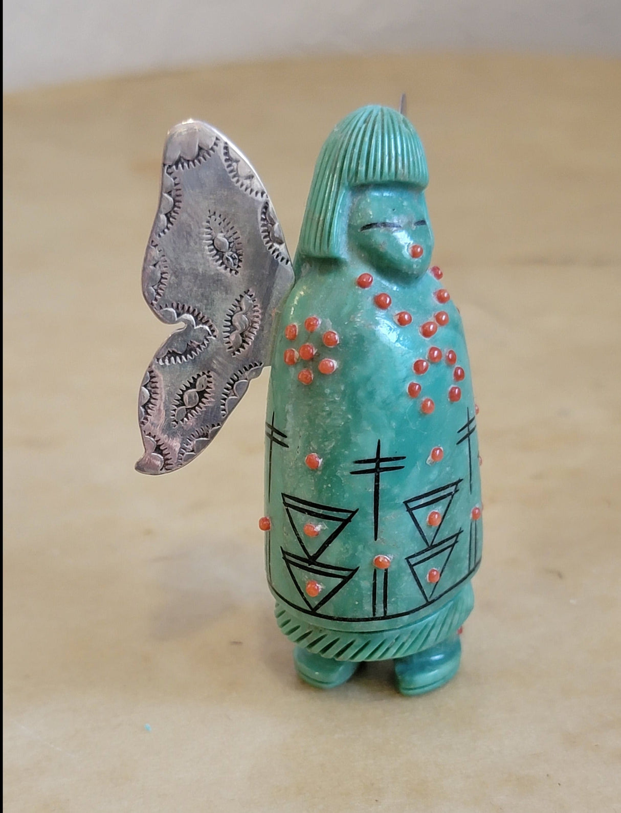 Silver Winged Butterfly Maiden/Angel Zuni Fetish