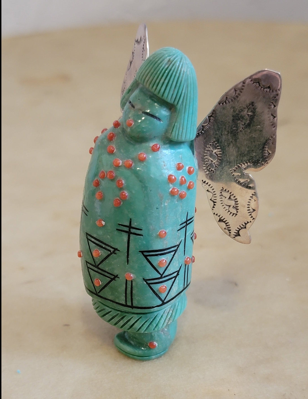Silver Winged Butterfly Maiden/Angel Zuni Fetish