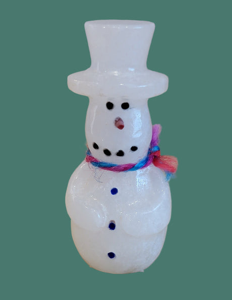 Calvert Bowannie Alabaster Snowman Zuni Fetish