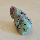 Derrick Kaamasee Turquoise Frog W/ Lapis Warts Zuni Fetish