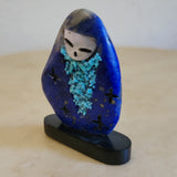 Chad Quandelacy Lovely  Lapis Maiden w/ Mosaic Inlay Zuni Fetish