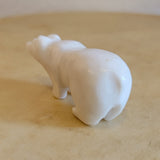 White Marble Grizzly Bear Zuni Fetish