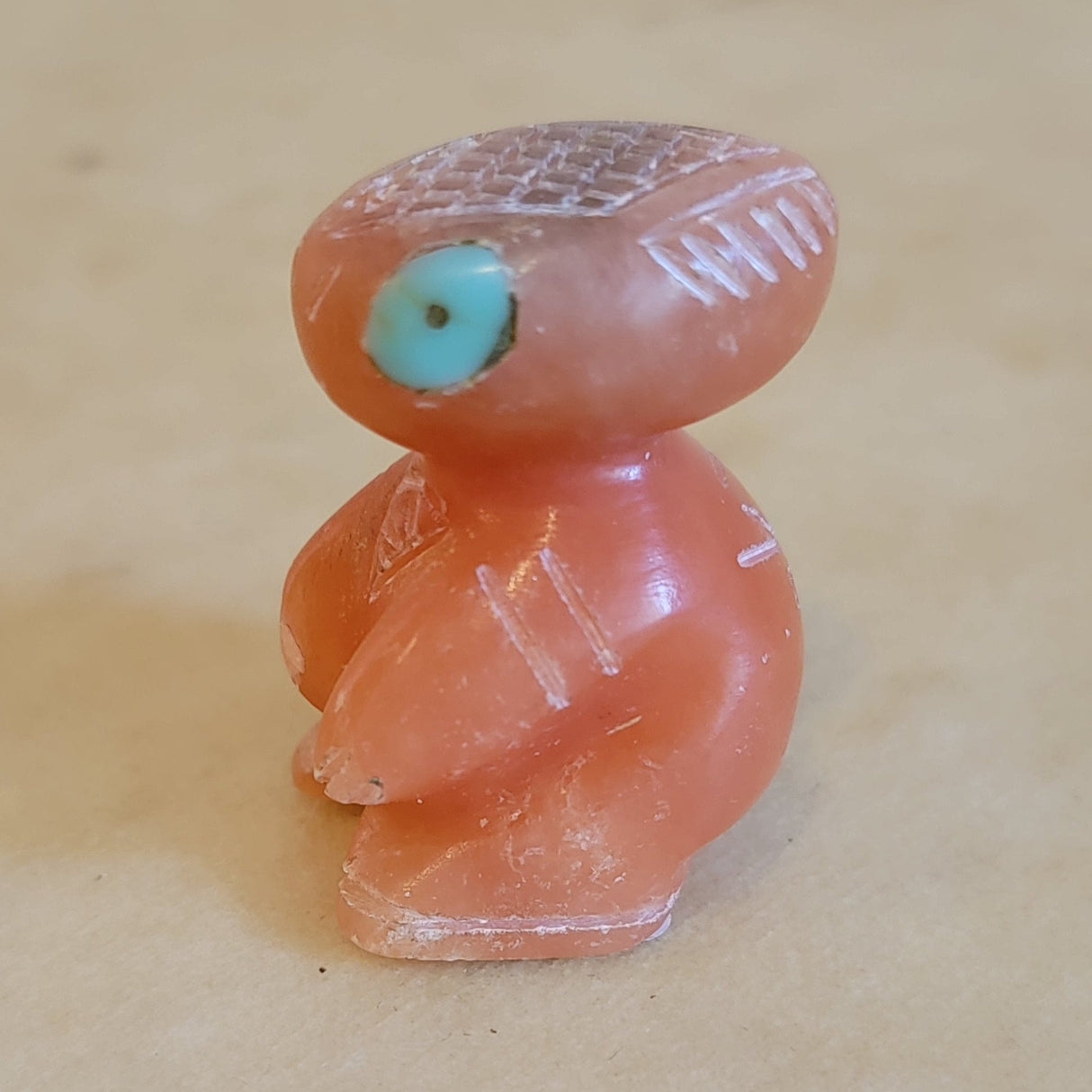 Orange Alabaster Alien Zuni Fetish