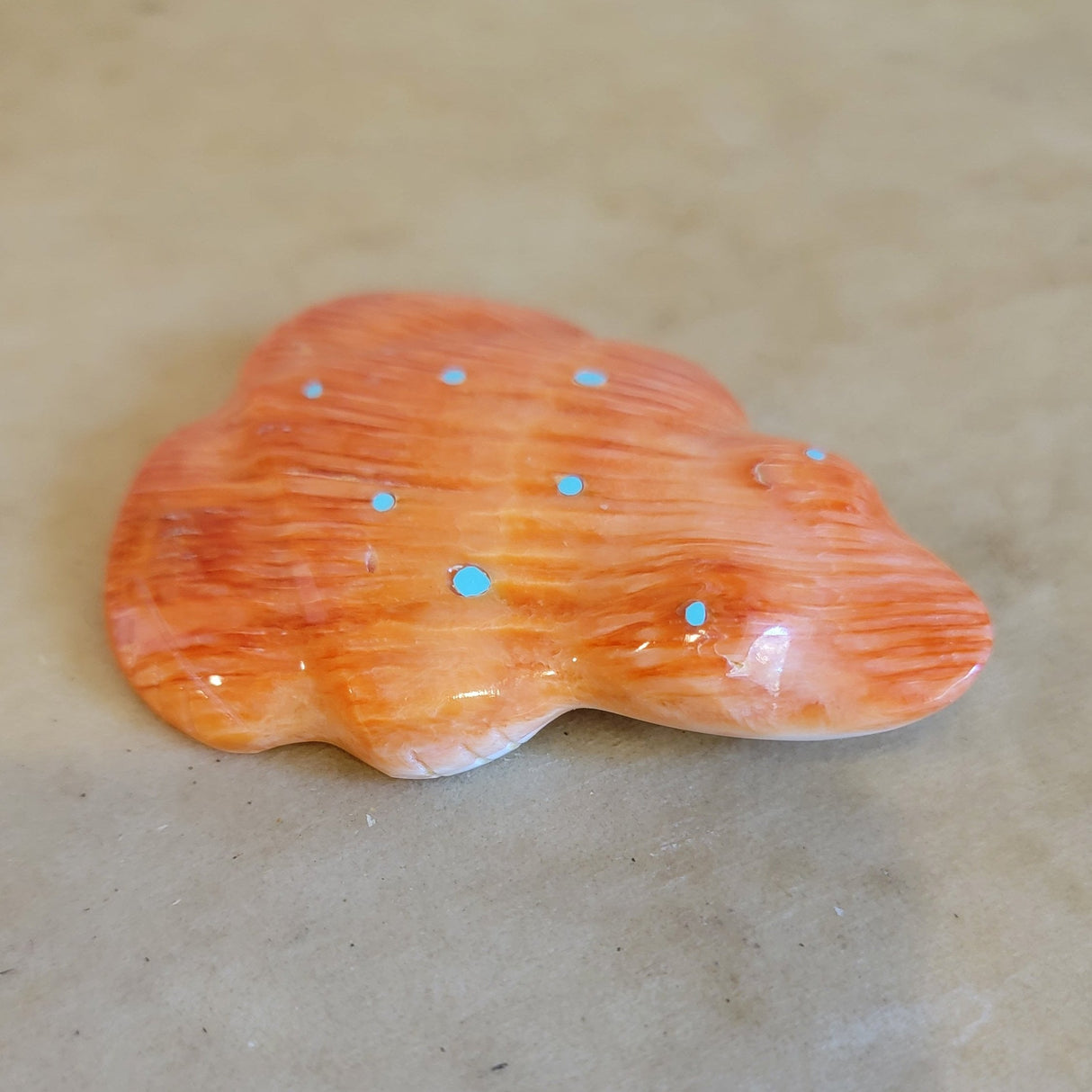 Large Orange Spiny Oyster Shell Fancy Frog Zuni Fetish