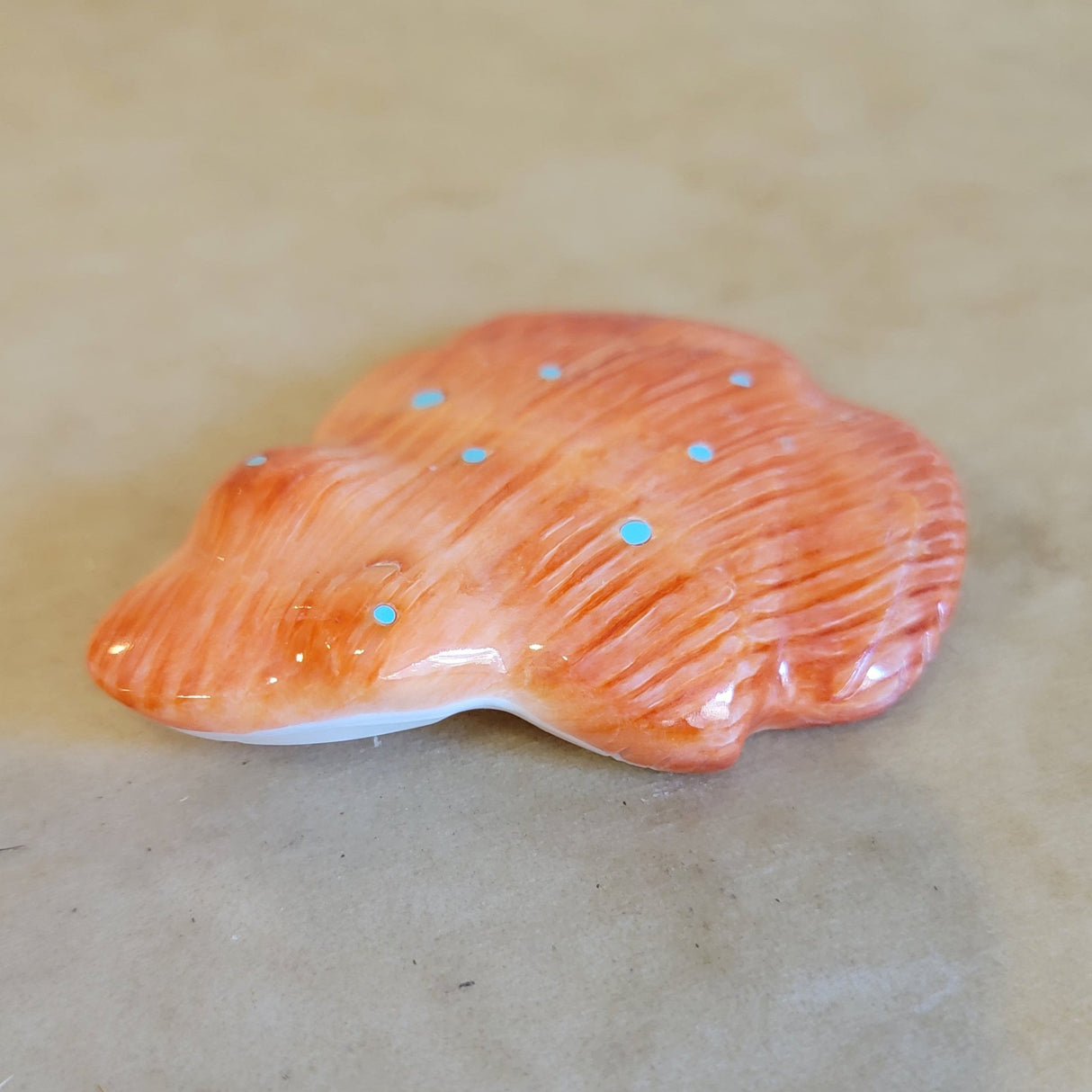 Large Orange Spiny Oyster Shell Fancy Frog Zuni Fetish