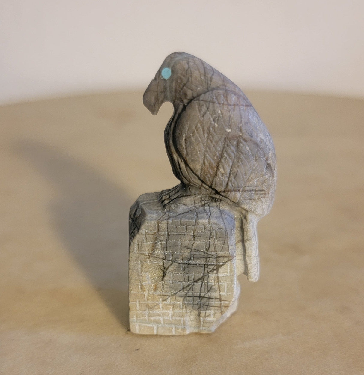 Eagle Perches On Pueblo Zuni Fetish