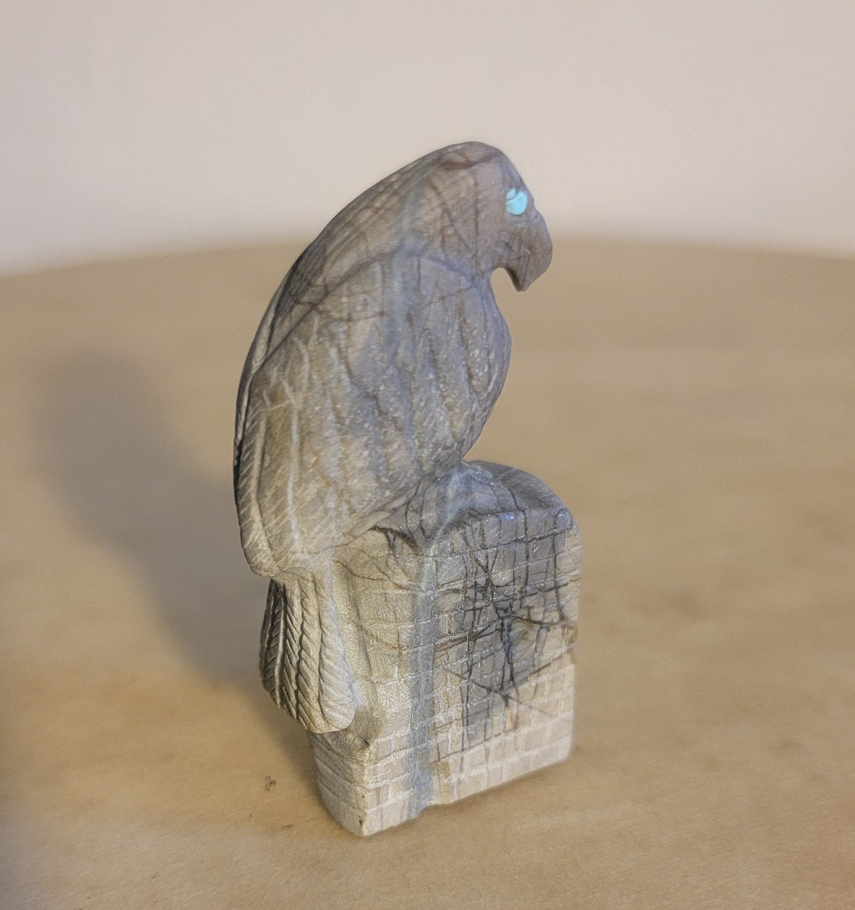 Eagle Perches On Pueblo Zuni Fetish