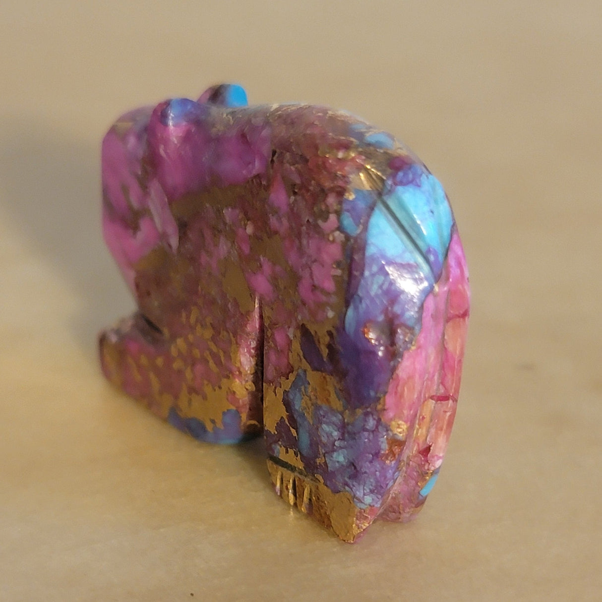 Colorful Composite Bear Cub Zuni Fetish