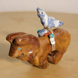 Onyx Ram w/Sodalite Bird Hitchhiker Zuni Fetish