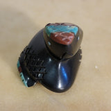 Coiled Jet Inlaid Rattlesnake/Snake Zuni Fetish