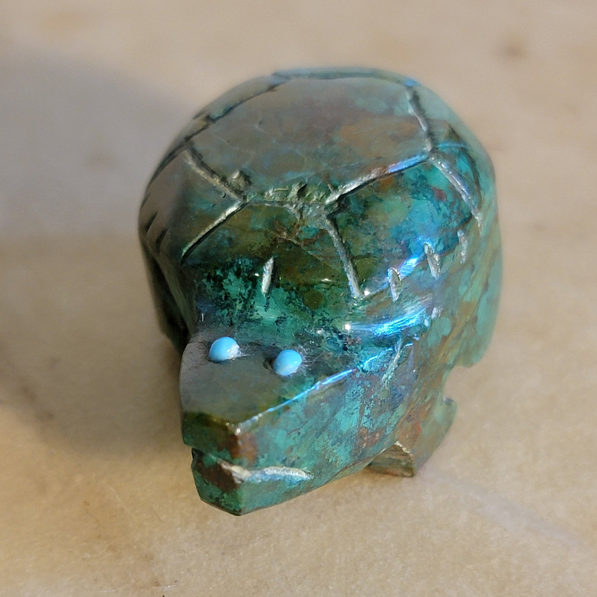 Heavy Chrysocolla Zuni Fetish Turtle