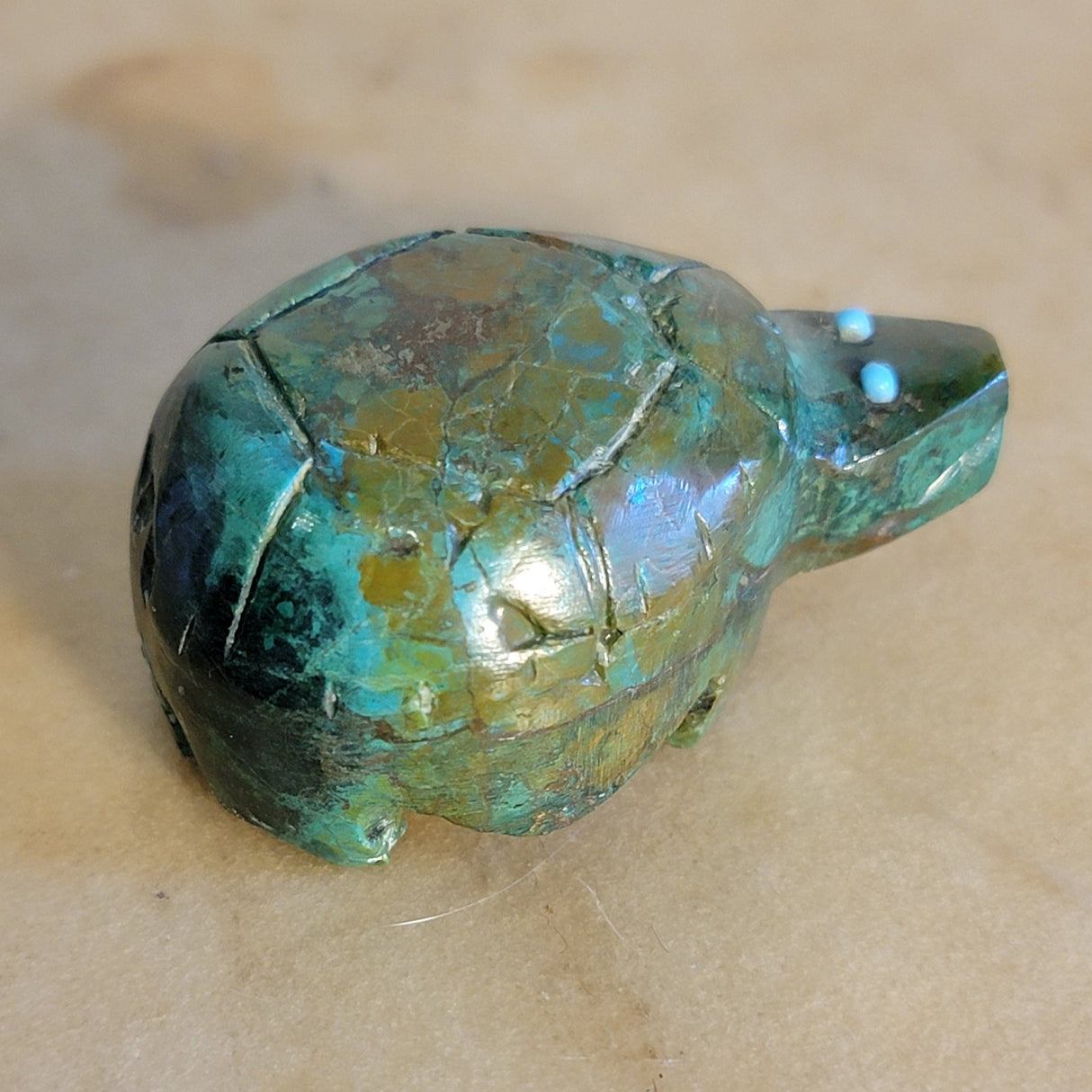 Heavy Chrysocolla Zuni Fetish Turtle