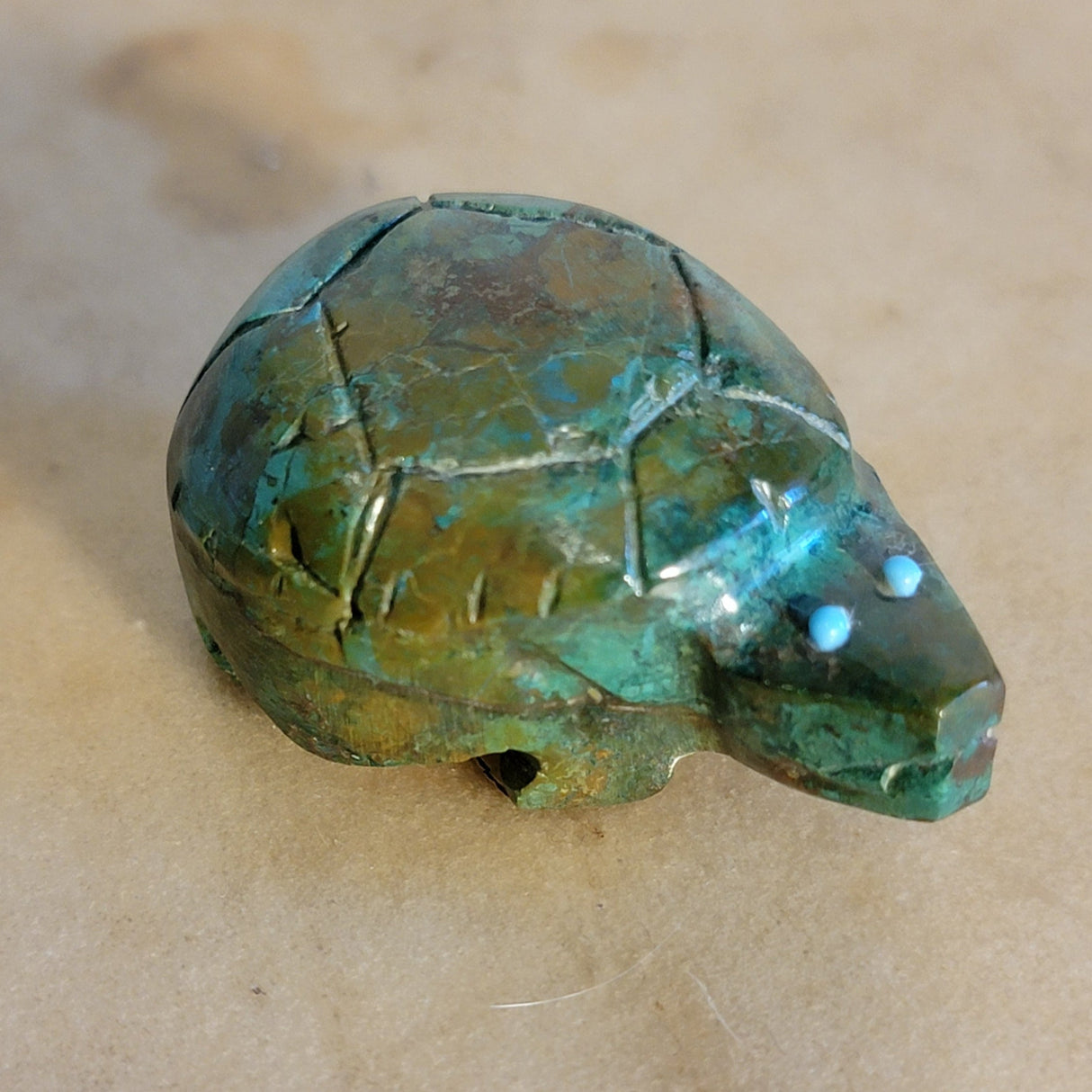 Heavy Chrysocolla Zuni Fetish Turtle