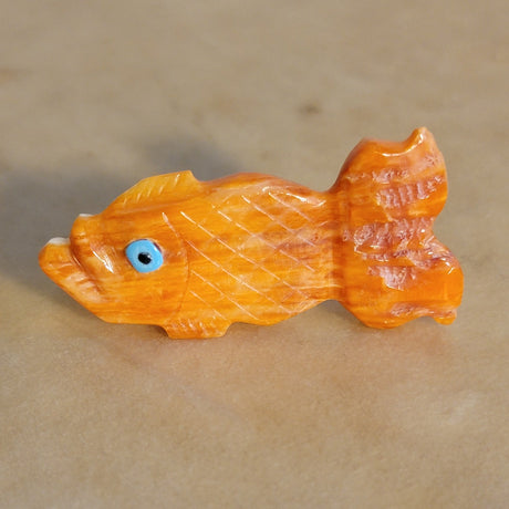 Brilliant Orange Big Mouth Bass/Fish Zuni Fetish