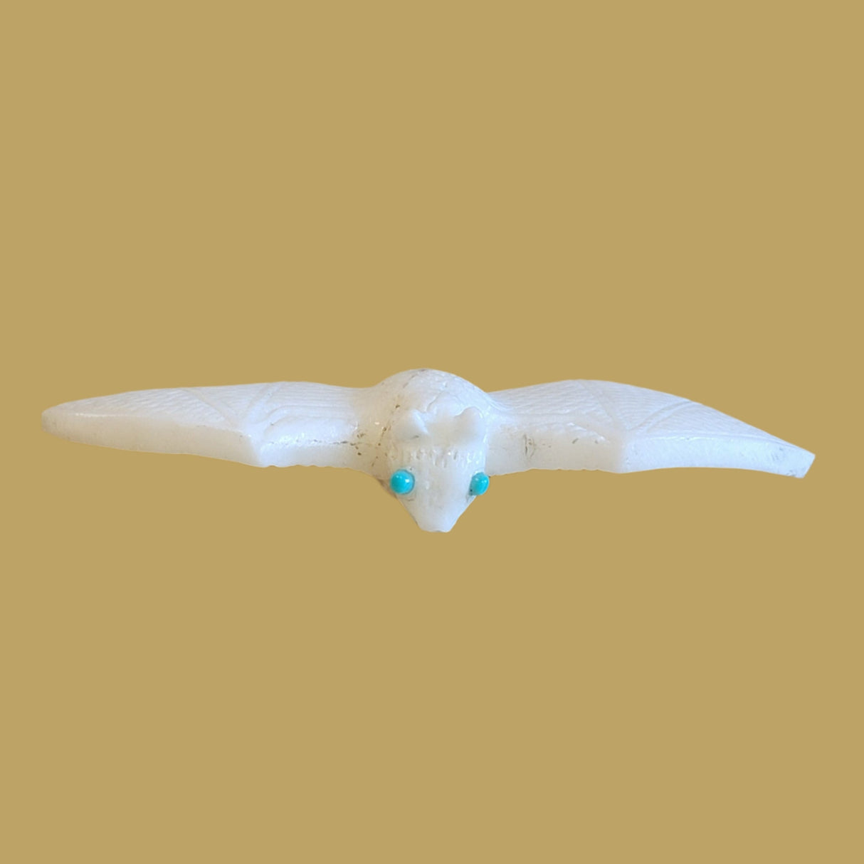Albino Bat White Marble Zuni Fetish