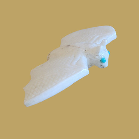 Albino Bat White Marble Zuni Fetish