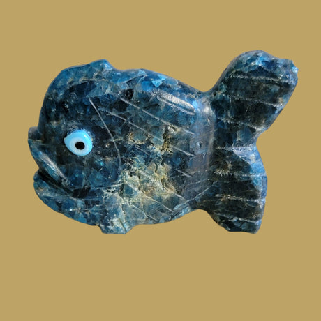 Blue Optical Big Mouth Bass/Fish Zuni Fetish