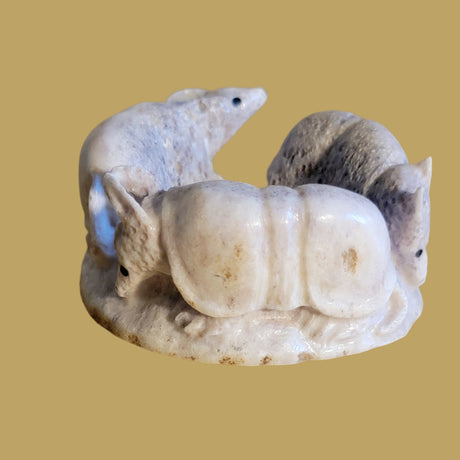 Follow the Leader Antler Armadillos Zuni Fetish