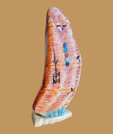 Spiny Oyster Shell Double Corn Maiden on Arrowhead Base Zuni Fetish