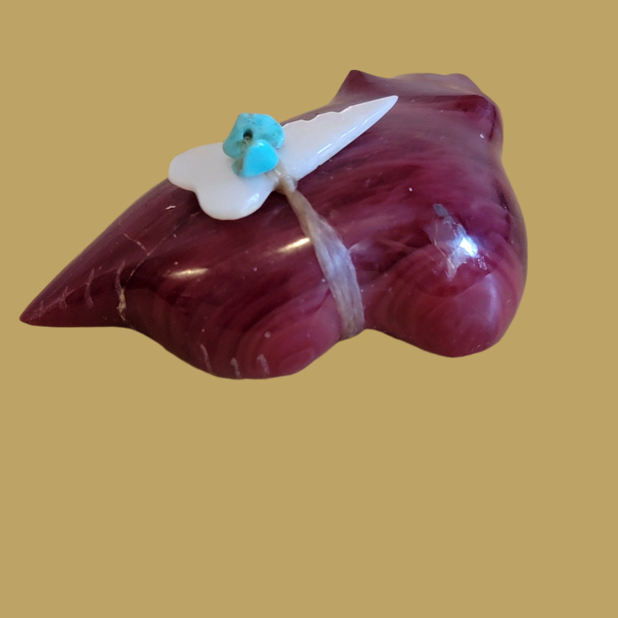 Cranberry Slag Glass Zuni Fetish Badger