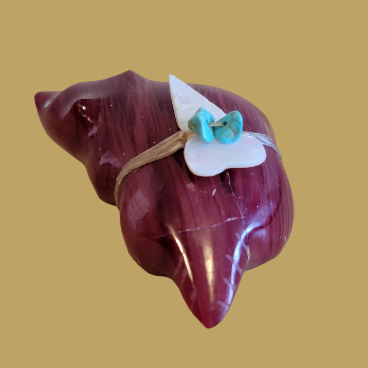 Cranberry Slag Glass Zuni Fetish Badger