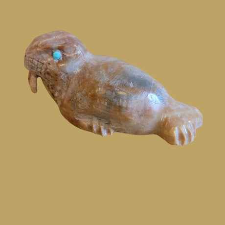 Picasso Marble Walrus w/Tusks Zuni Fetish