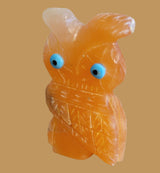 Orange Alabaster Hoot Owl Zuni Fetish