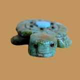 Chrysocolla Turtle w/Turquose Center Zuni Fetish