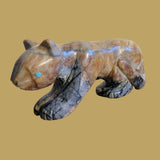 Highly Polished Picasso Mountain Lion Zuni Fetish