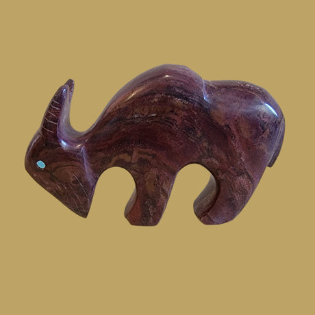 Onyx Mountain Goat w/Heartline Zuni Fetish