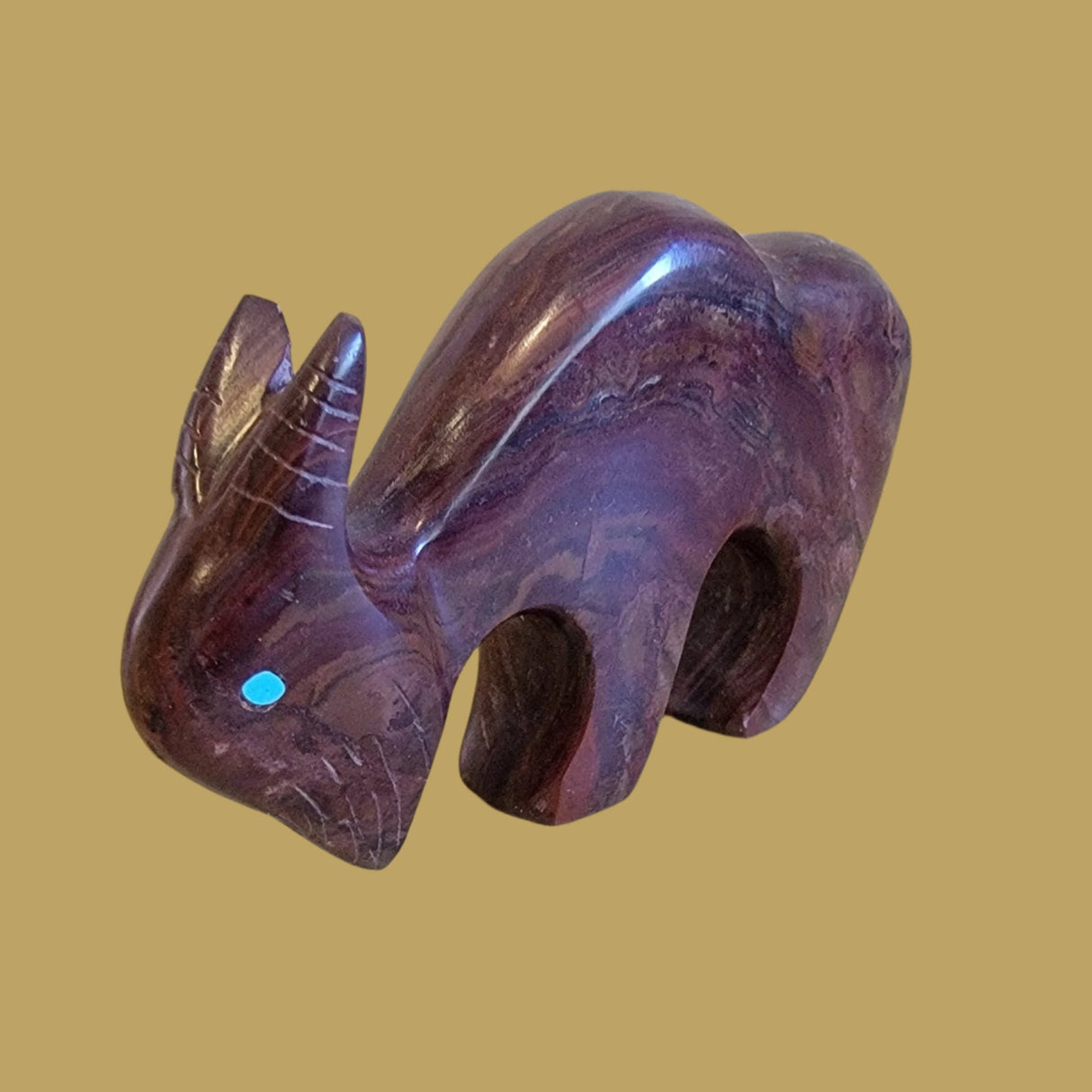 Onyx Mountain Goat w/Heartline Zuni Fetish