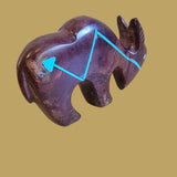 Onyx Mountain Goat w/Heartline Zuni Fetish