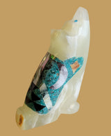 Onyx w/Mosaic Inlay Coyote Zuni Fetish
