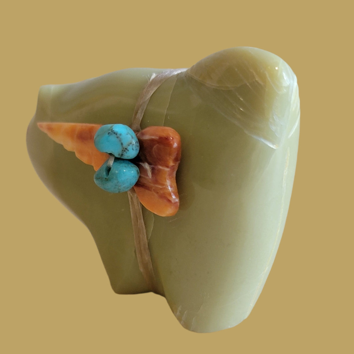 Serpentine Bobcat w/Side Pack Zuni Fetish