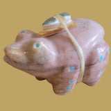 Big Eyed Dolomite Frog w/Pack Zuni Fetish
