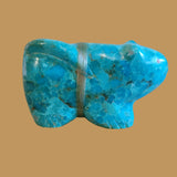 Turquoise Mtn. Lion w/Colorful Sidepack Zuni Fetish