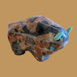 Egyptian Marble Bison/Buffalo Zuni Fetish