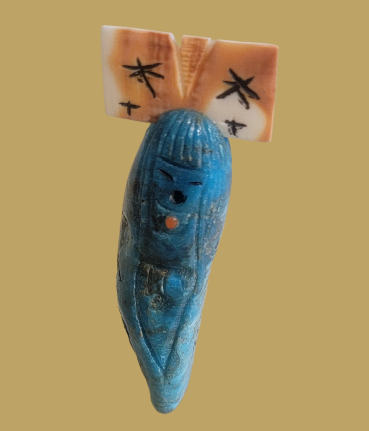 Turquoise Double Sided Zuni Maiden(s) w/ Tablita Zuni Fetish